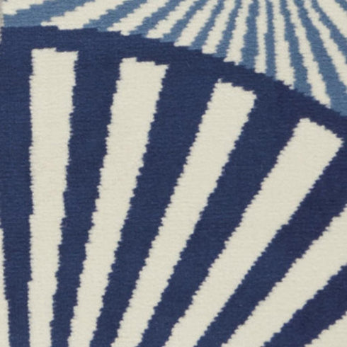 4' X 6' Blue and Ivory Geometric Power Loom Area Rug